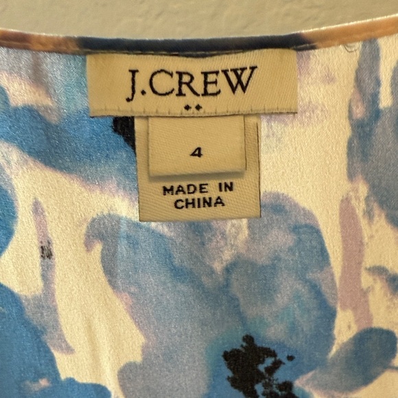 J. Crew Blue Floral Print Blouse - Picture 2 of 4